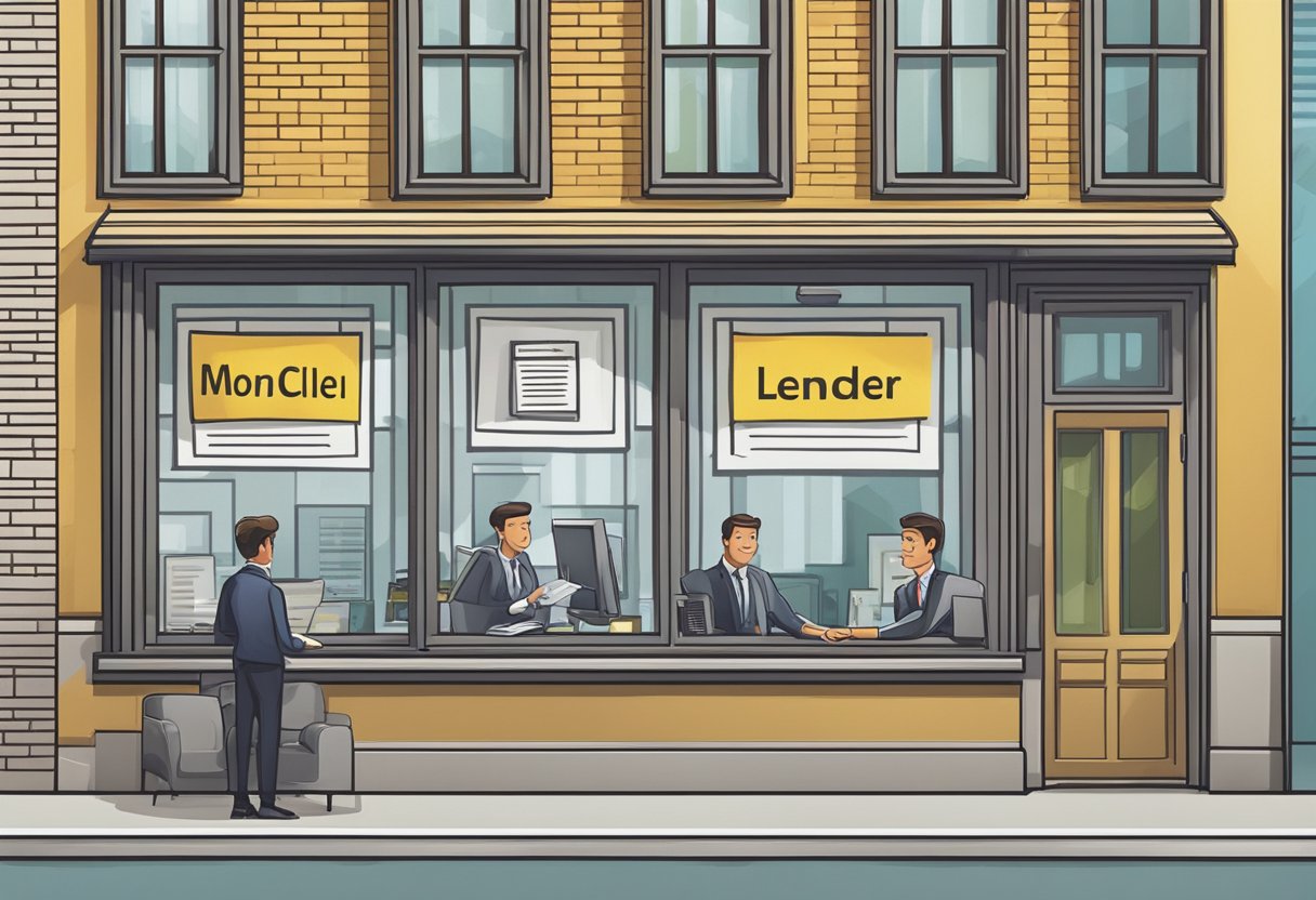 A licensed money lender displays a credit limit sign in their office window