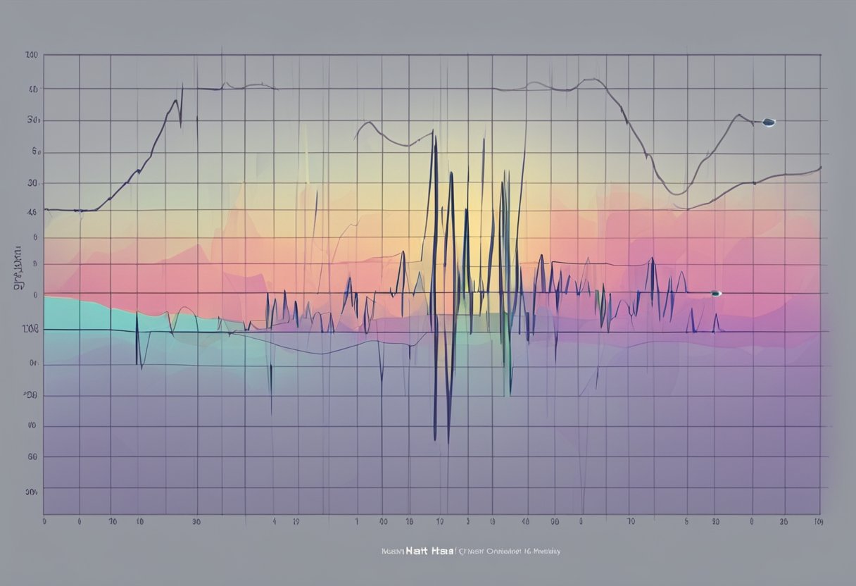 A pulsating heart with fluctuating intervals between beats, representing healthy heart rate variability