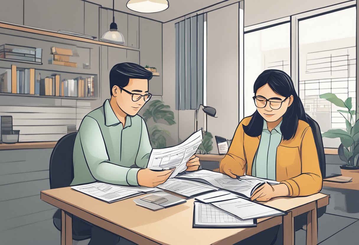 A borrower receives practical guidance from a licensed money lender in Boon Lay. The lender explains terms and conditions, interest rates, and repayment options