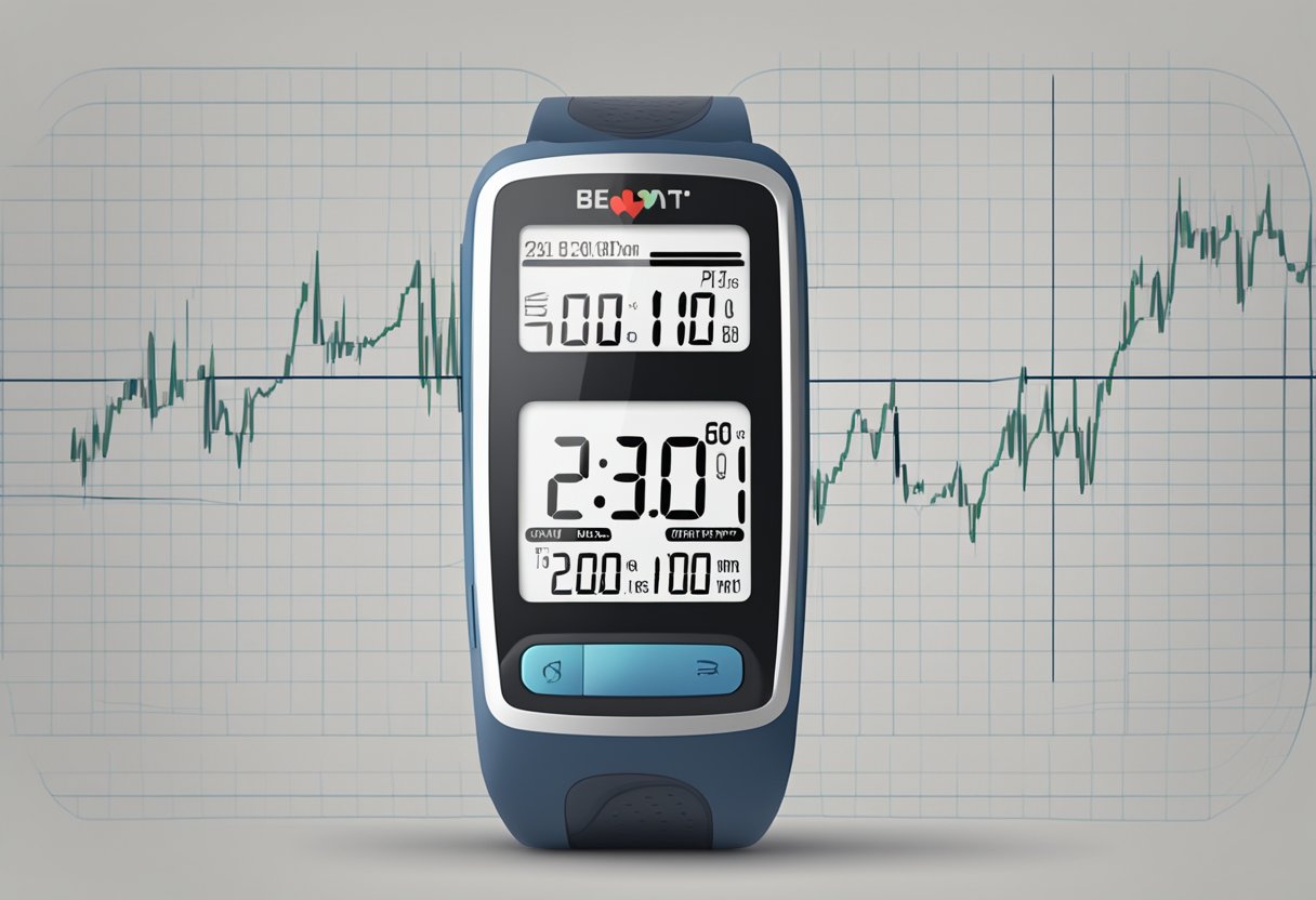 A heart rate monitor displays a steady pulse of 60-100 beats per minute, indicating a normal heart rate for adults