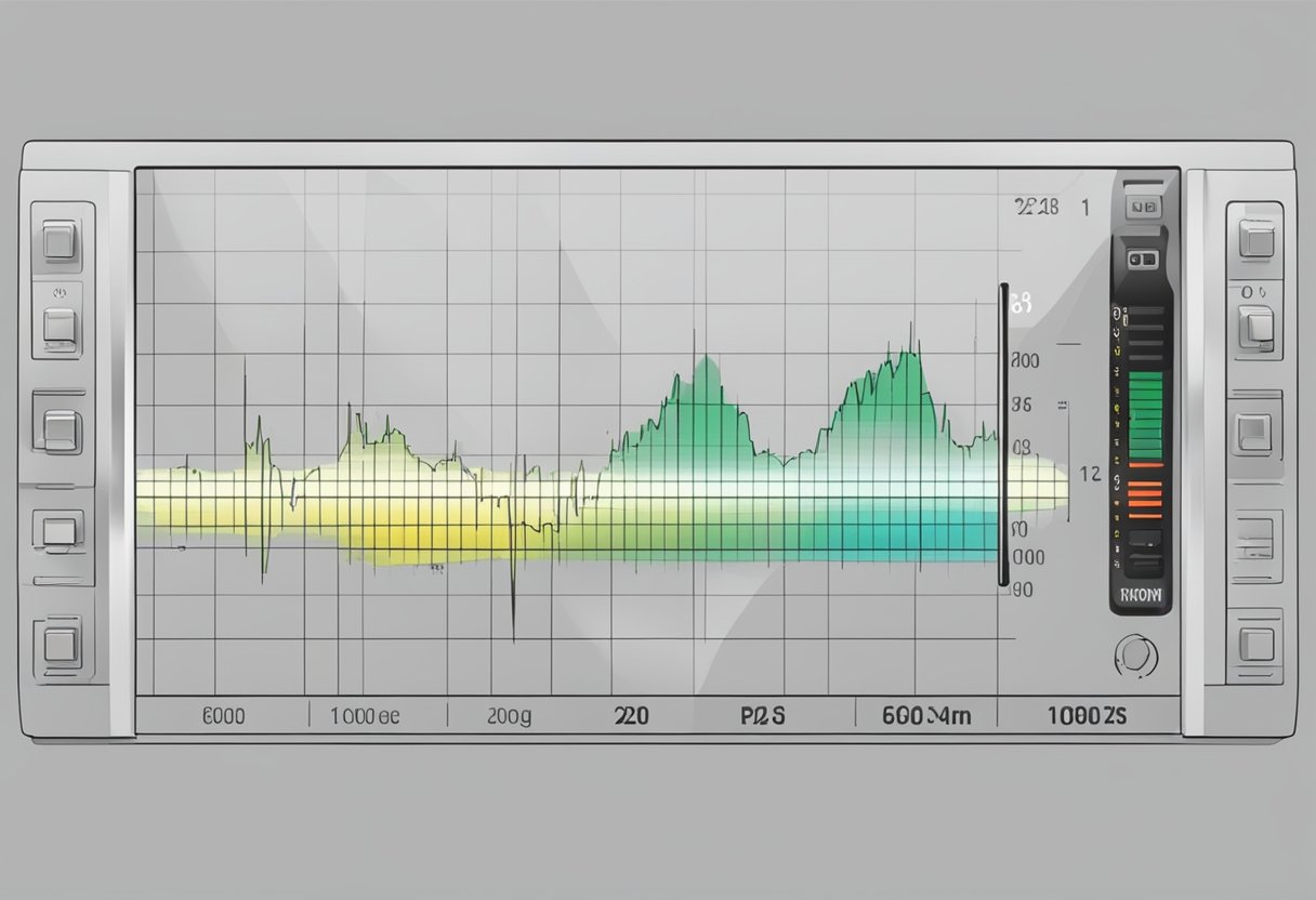 A heart rate monitor displays a steady pulse of 60-100 beats per minute