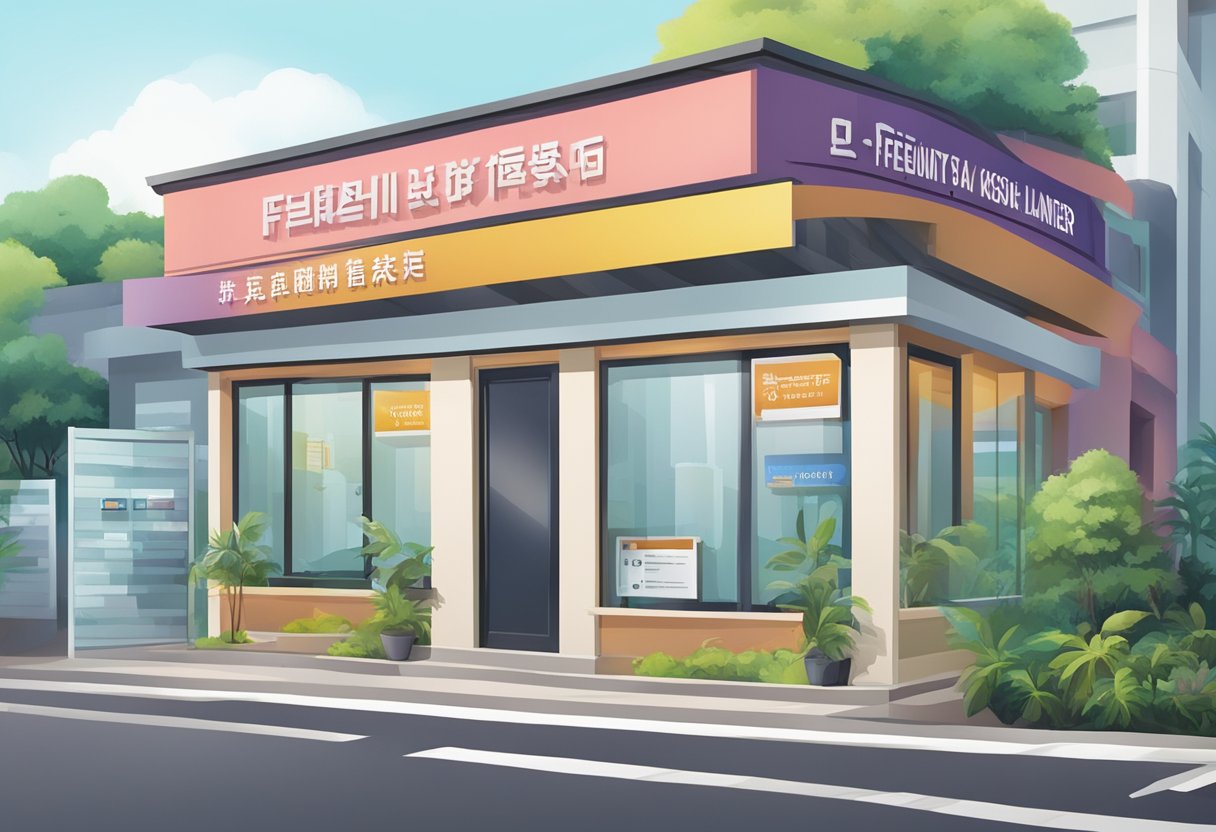 A signboard with "Frequently Asked Questions" outside a licensed money lender's office in Sengkang
