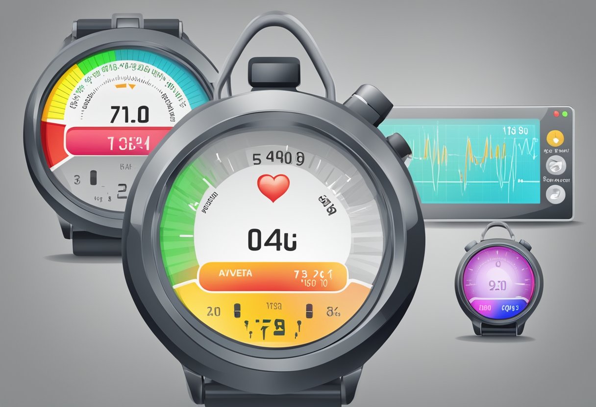 A heart rate monitor displays "Frequently Asked Questions" and an average heart rate reading