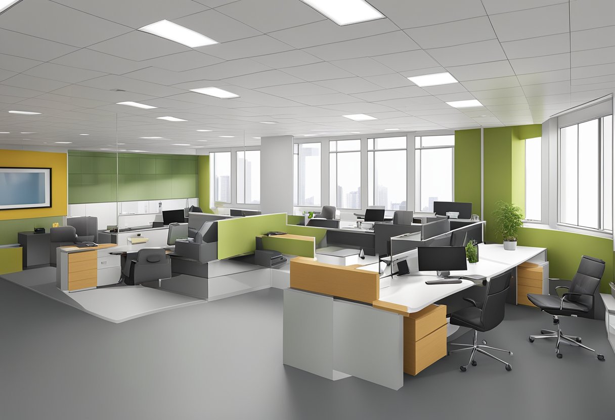 A licensed money lender office being renovated with new furniture and modern decor