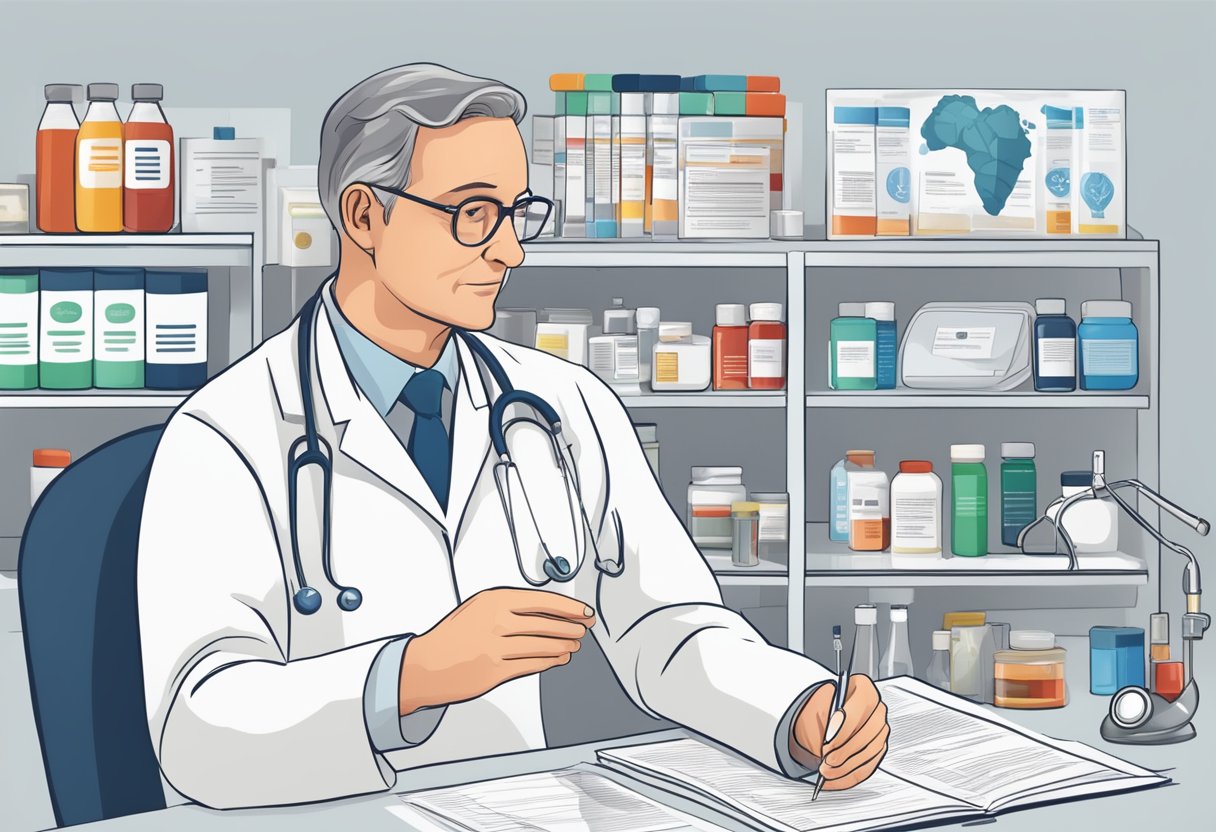 A doctor reviews guidelines, medication, and risk factors for treating hypertensive heart disease