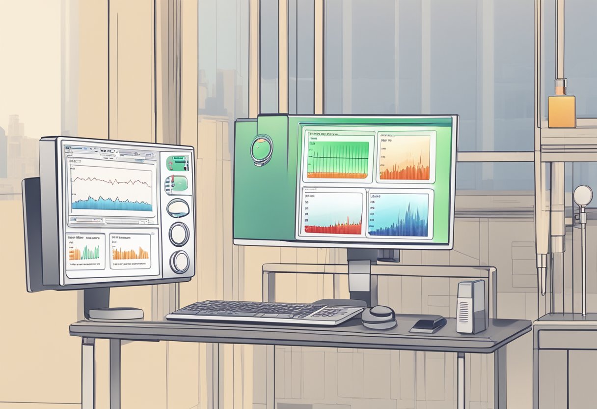A person's heart rate and body temperature are shown as low on a medical monitor, indicating a state of concern