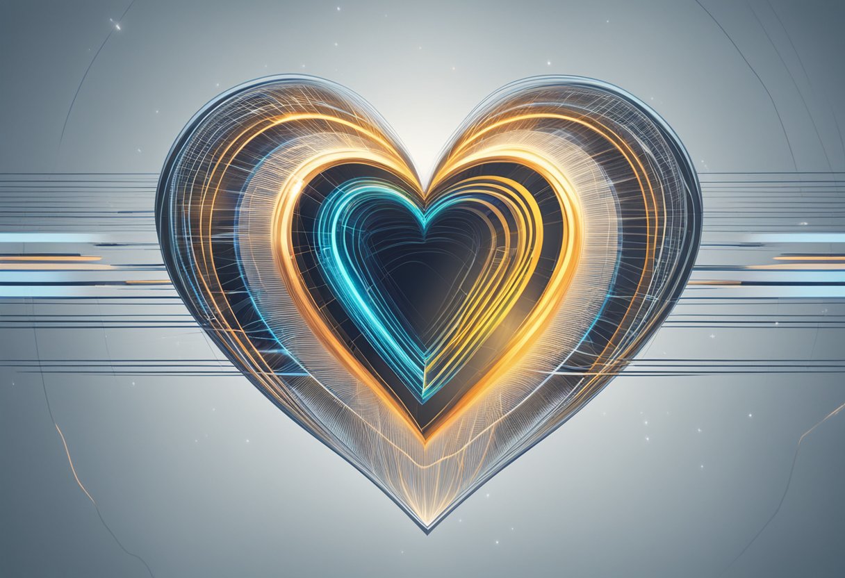 A heart with speed lines around it, pulsating rapidly