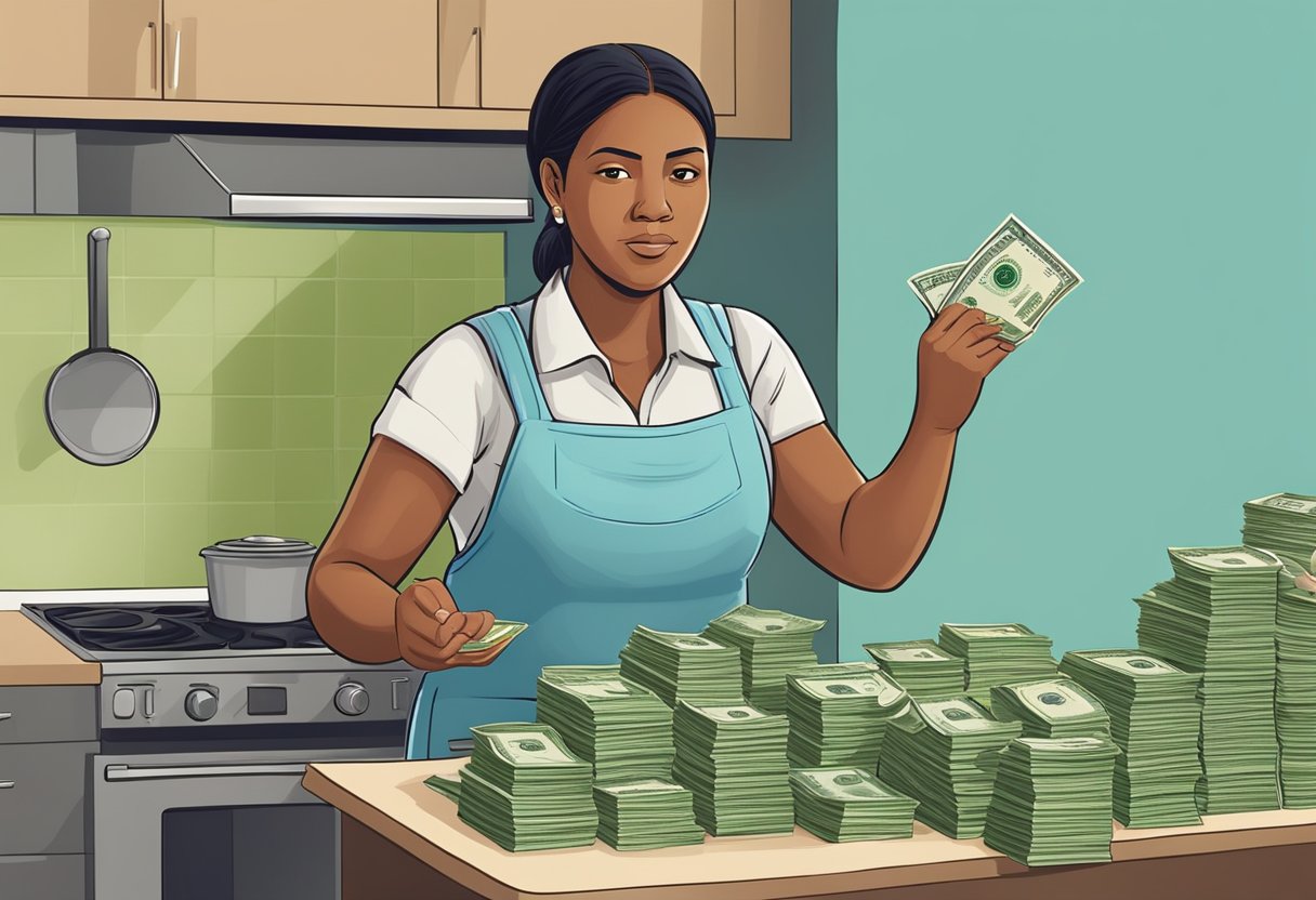 A domestic worker nervously borrows money from illegal lenders