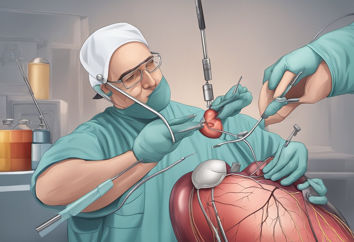 A surgeon makes precise incisions on a beating heart