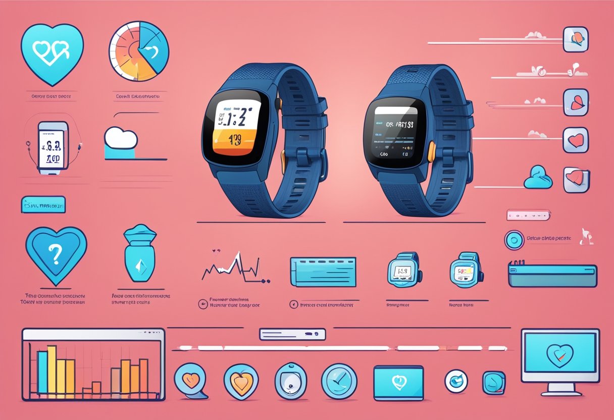 Heart rate monitor logos and product images displayed on a website with FAQ section