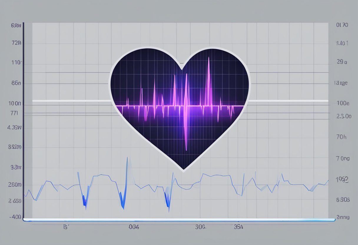 A heart rate monitor beeping steadily, with the display showing a fluctuating and rhythmic pattern