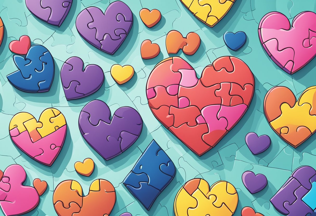 A heart-shaped puzzle with "Frequently Asked Questions" and "congestive heart failure insomnia" as the pieces