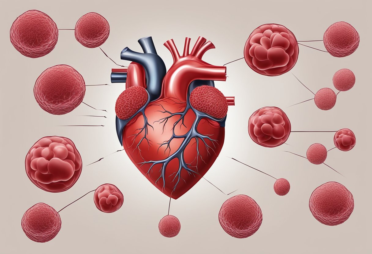 A blood clot forms in the heart, blocking blood flow and leading to fatal consequences