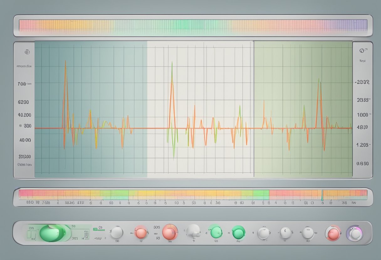 The heart monitor displays a steady rhythm, capturing the rapid heartbeat of the growing foetus