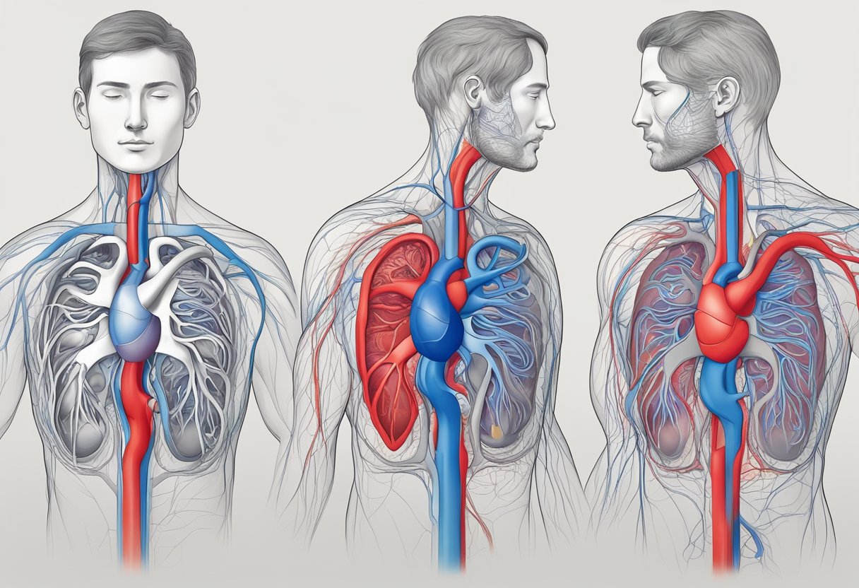 A heart gradually weakens, blood flow slows, and fluid builds up in the body. Breathing becomes difficult, and fatigue sets in