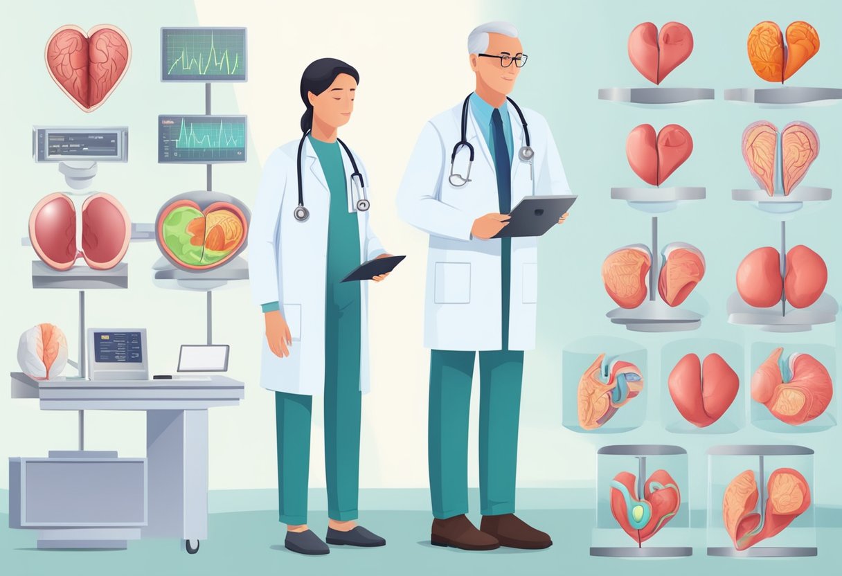 A doctor monitors heart failure progression and adjusts treatment
