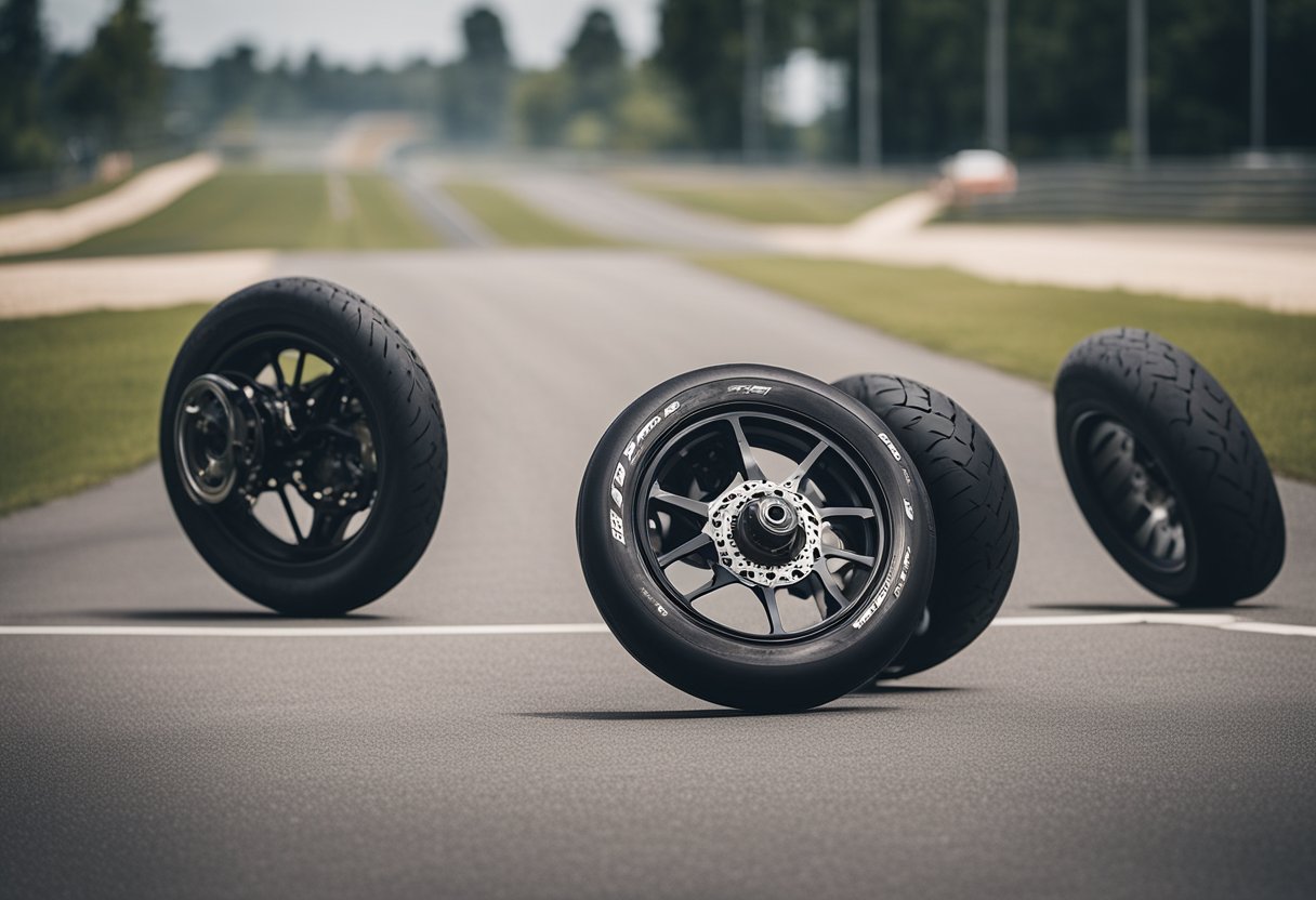 New motorcycle tires being ridden at varying speeds and lean angles on different road surfaces to properly break them in