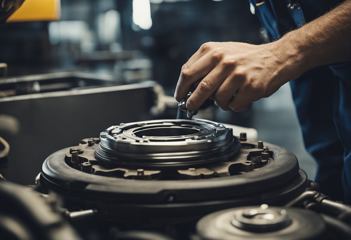 A mechanic removes the old clutch cable and replaces it with a new one, fixing the worn-out part