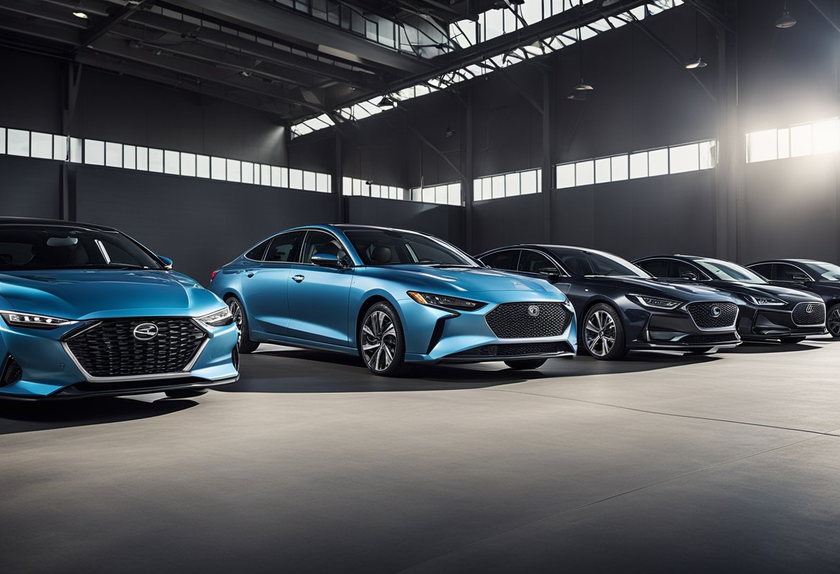 A lineup of top-fuel efficient hybrid sedans from 2023, showcasing advanced technology and sleek design