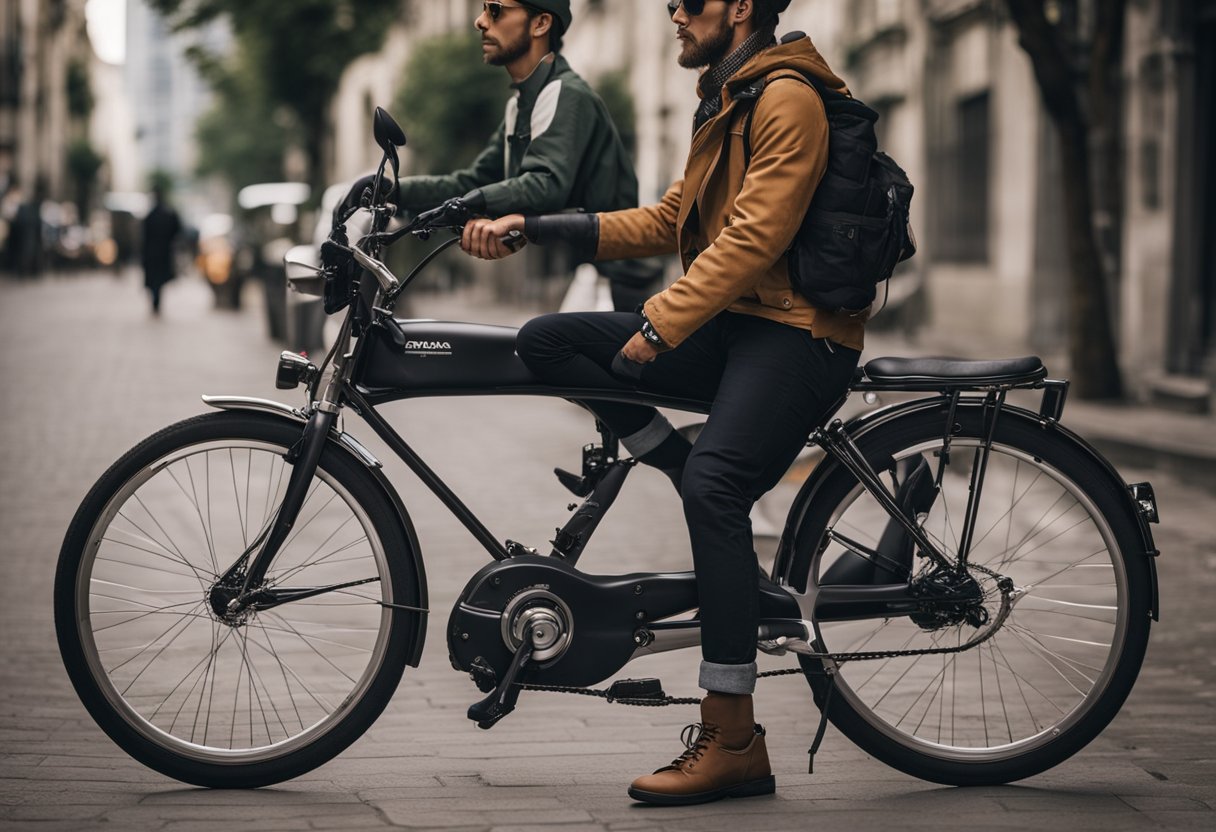 A rider sits comfortably on a cruiser, with adjustable handlebars and a cushioned seat. The bike's ergonomic design allows for a relaxed posture during long trips