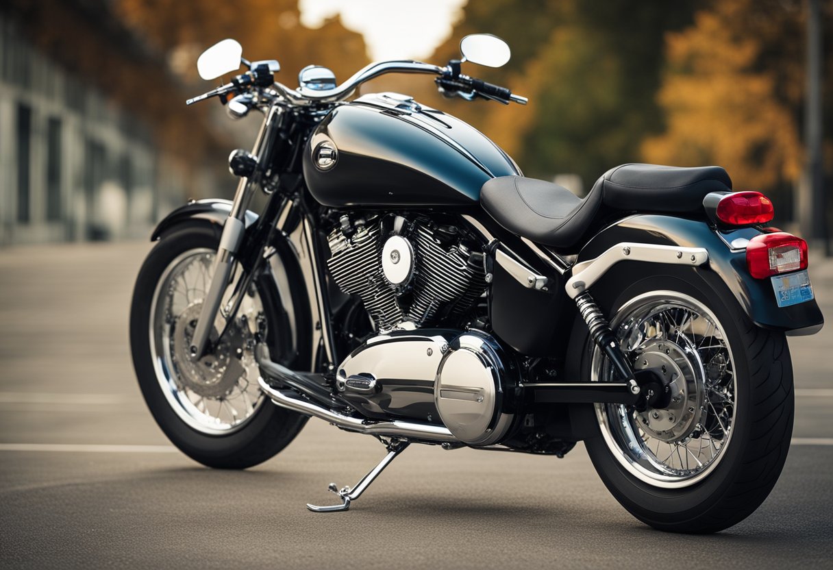 A sleek cruiser motorcycle with a large fuel tank and efficient engine, designed for long-distance comfort and smooth riding