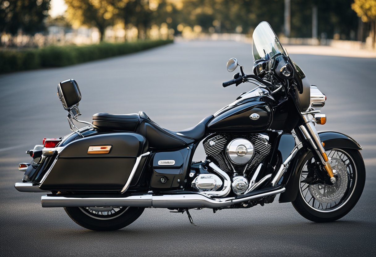 A cruiser motorcycle with spacious storage and high load capacity for long trips