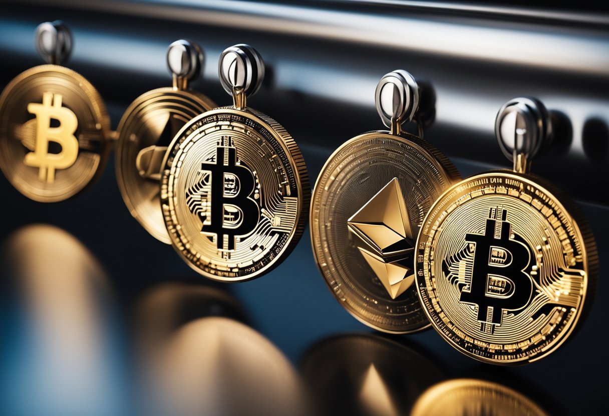 A timeline of crypto milestones, from ancient times to present day, displayed with relevant images and captions