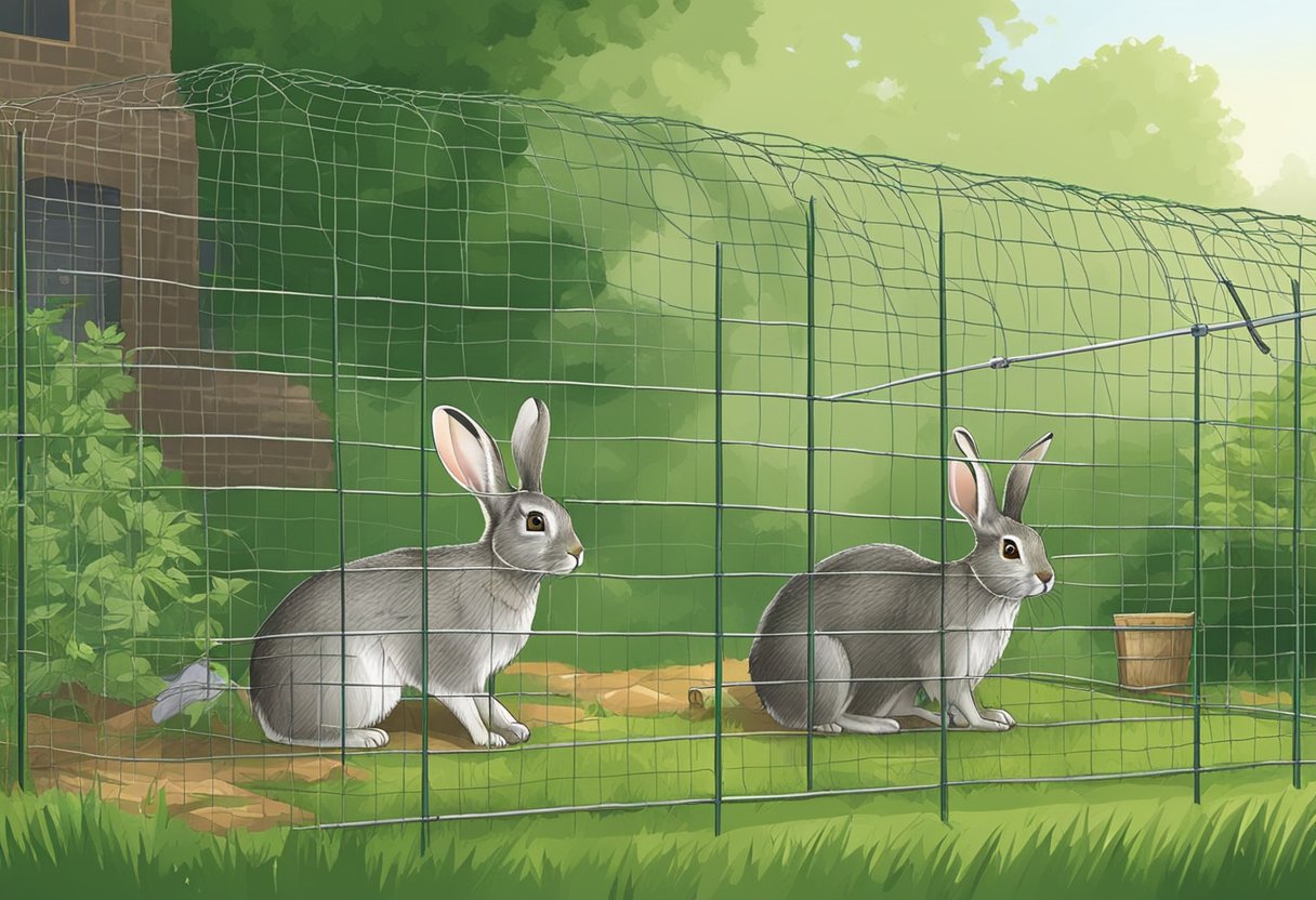 Wild rabbits are being repelled using fencing, netting, and repellent sprays. Traps and snares are set up in the garden