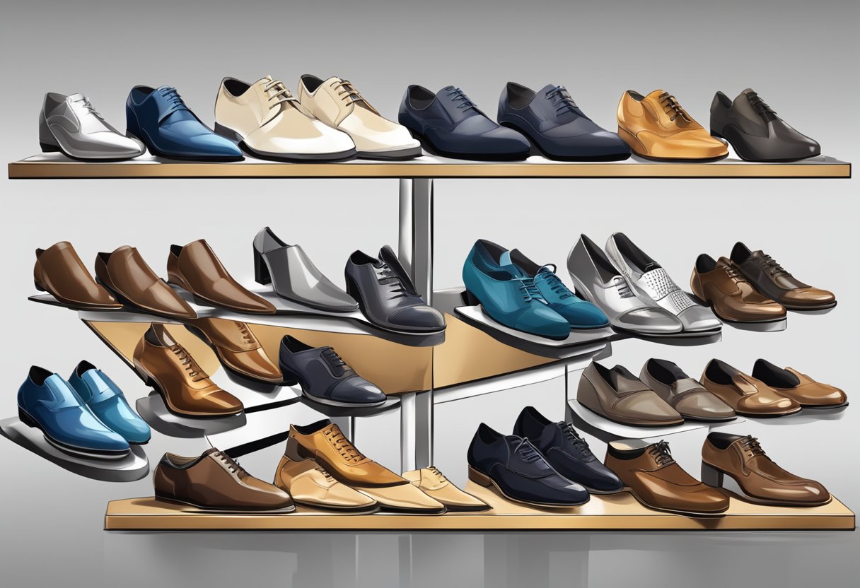 A collection of stylish shoes arranged on a sleek display stand, ready to be selected for a night out