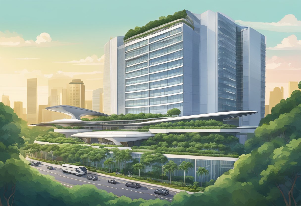 The Concorde Hotel in Singapore, with its modern architecture and lush greenery, stands tall against the city skyline