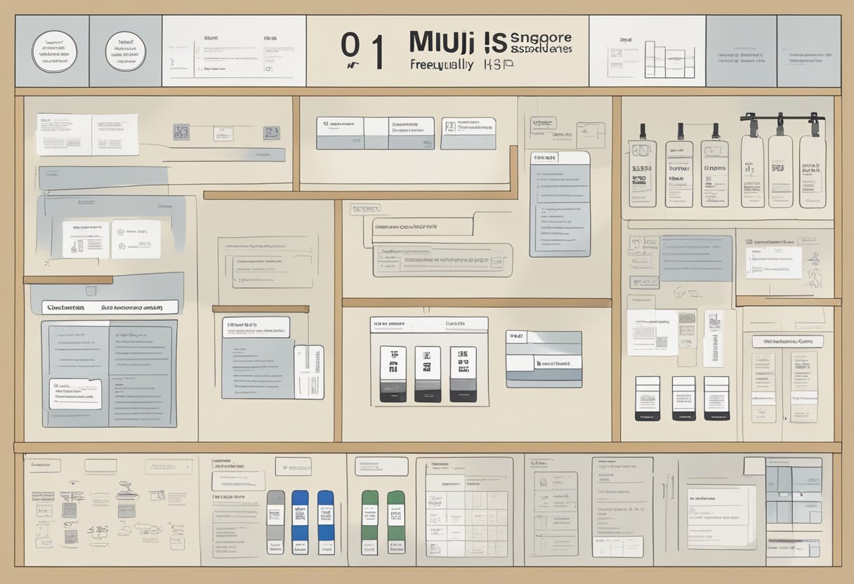 A display of Muji Singapore's frequently asked questions board with clear and concise information