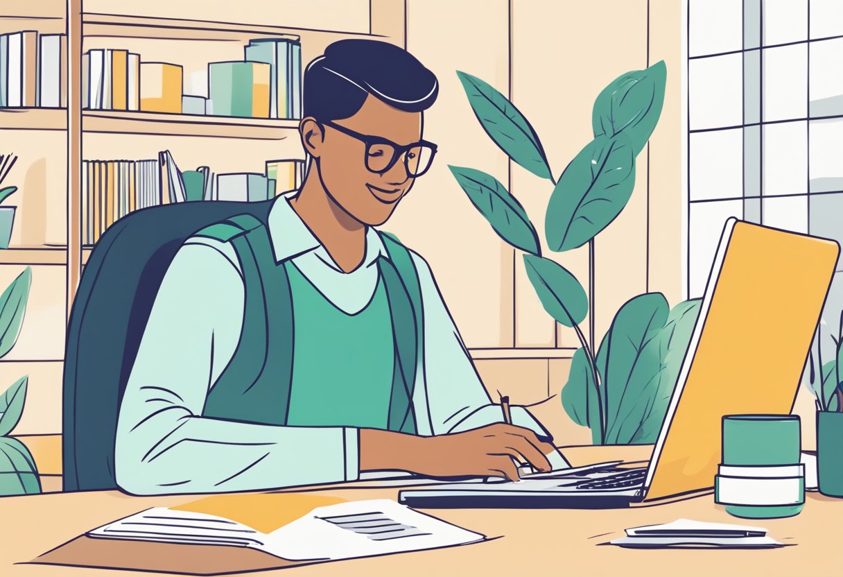 A person contributing to their CPF account while reviewing the benefits and options available