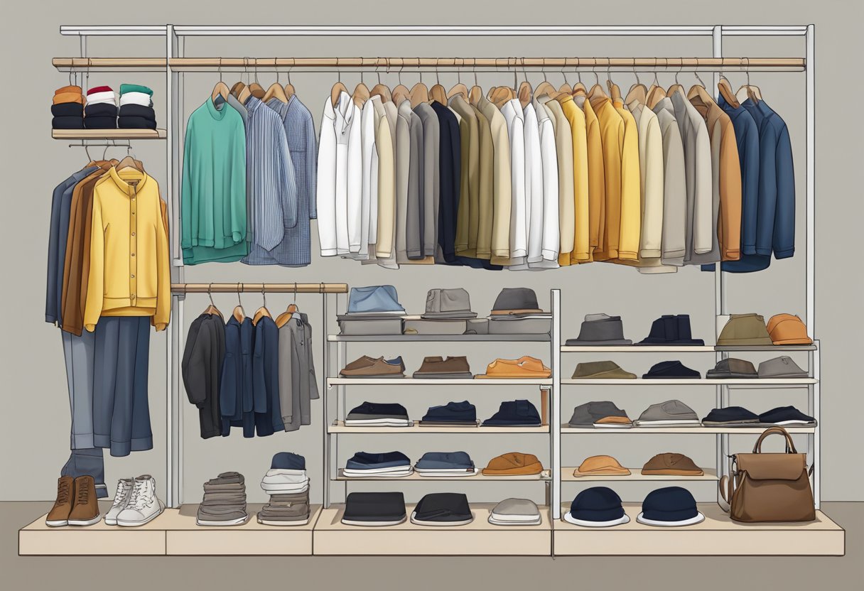 A display of various clothing items at a Uniqlo store in Singapore
