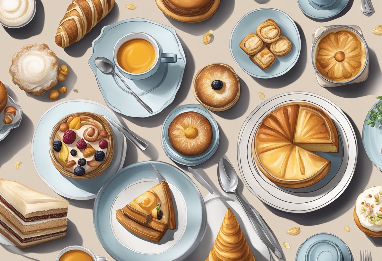 A table set with an array of exquisite pastries and fine dining utensils at Pastry Delights and Dining Experience by Cedric Grolet in Singapore