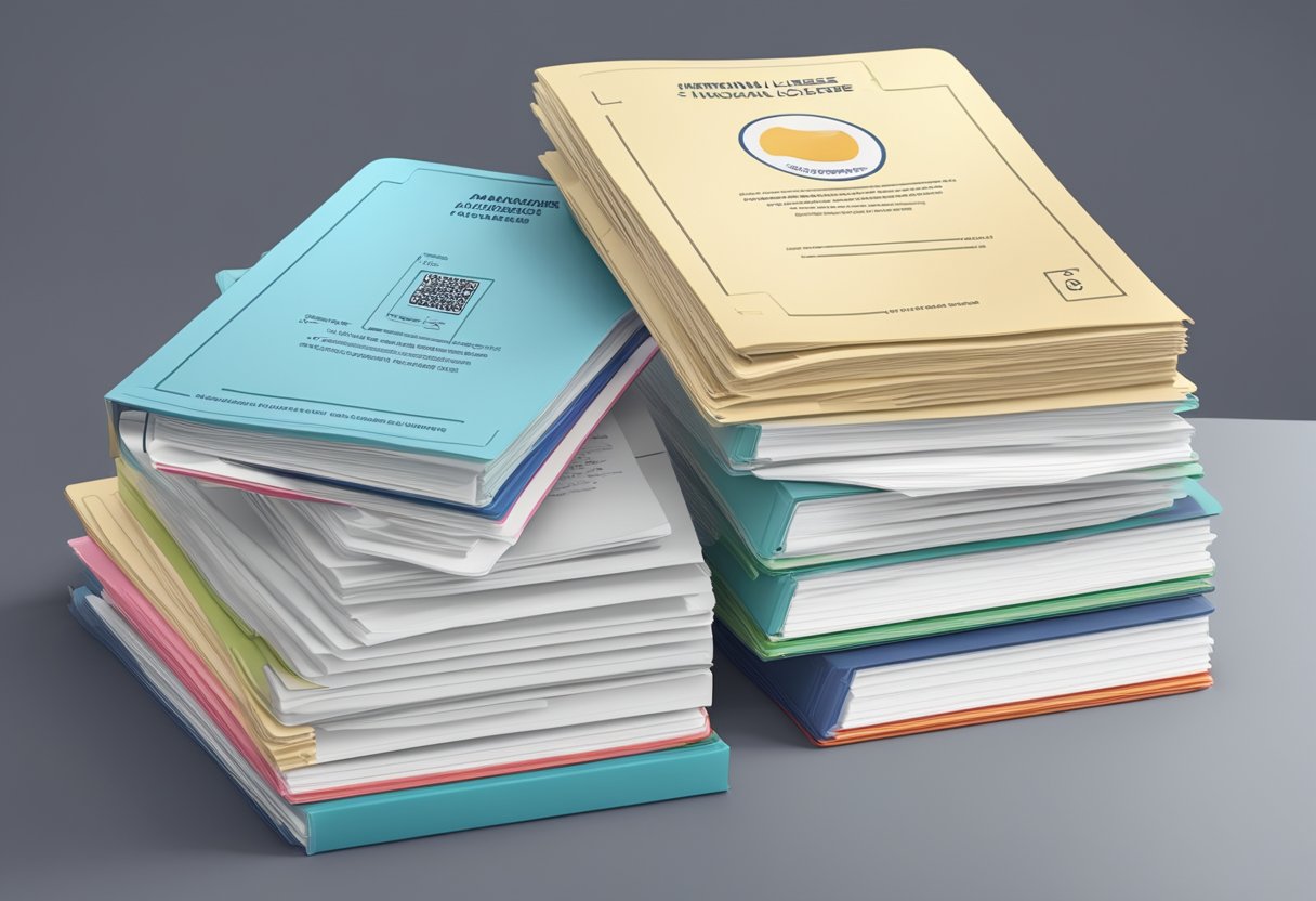 A stack of FAQ documents with "International License Singapore" prominently displayed on the cover