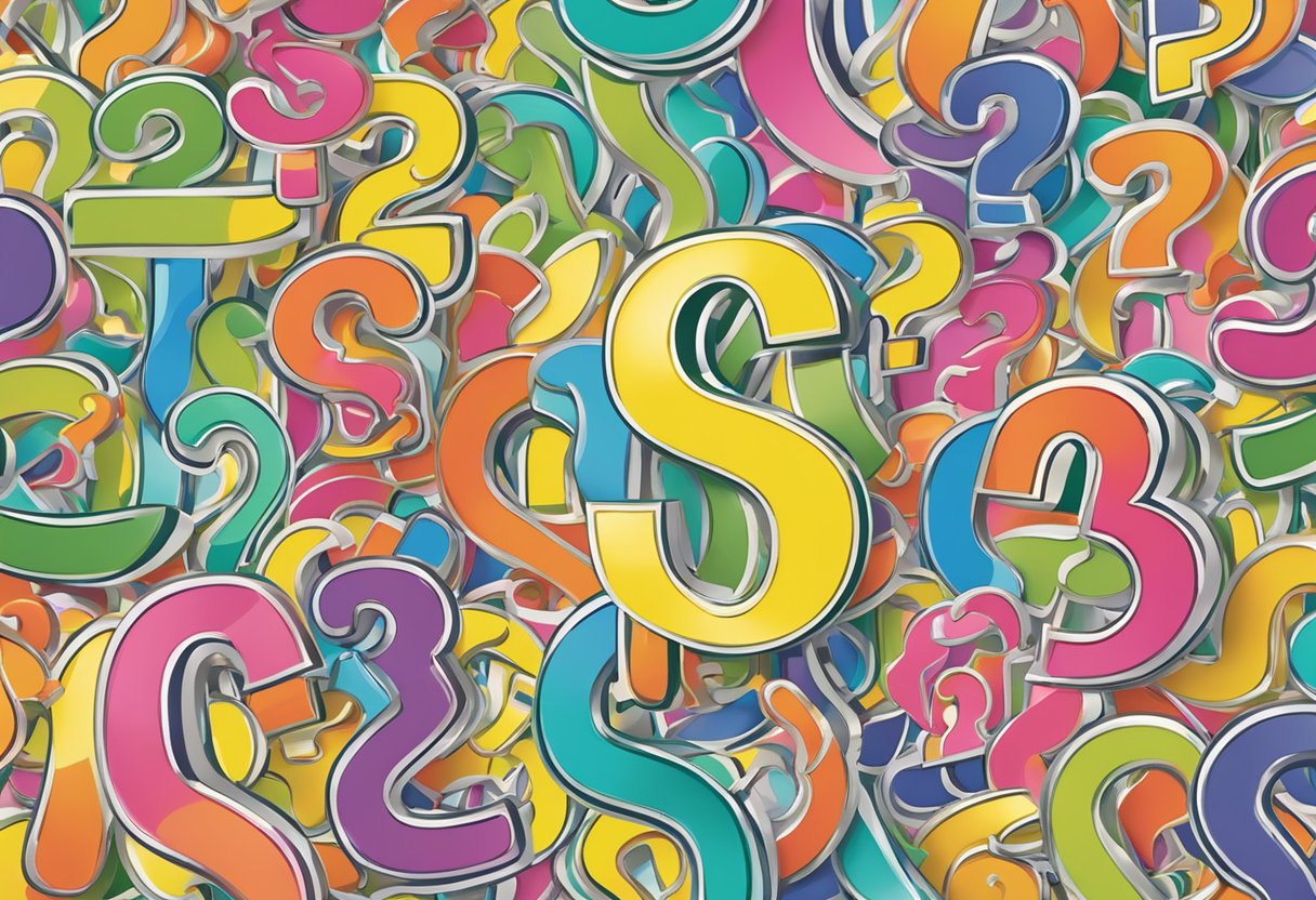 A colorful display of question marks and the Marks and Spencer logo in a Singaporean setting