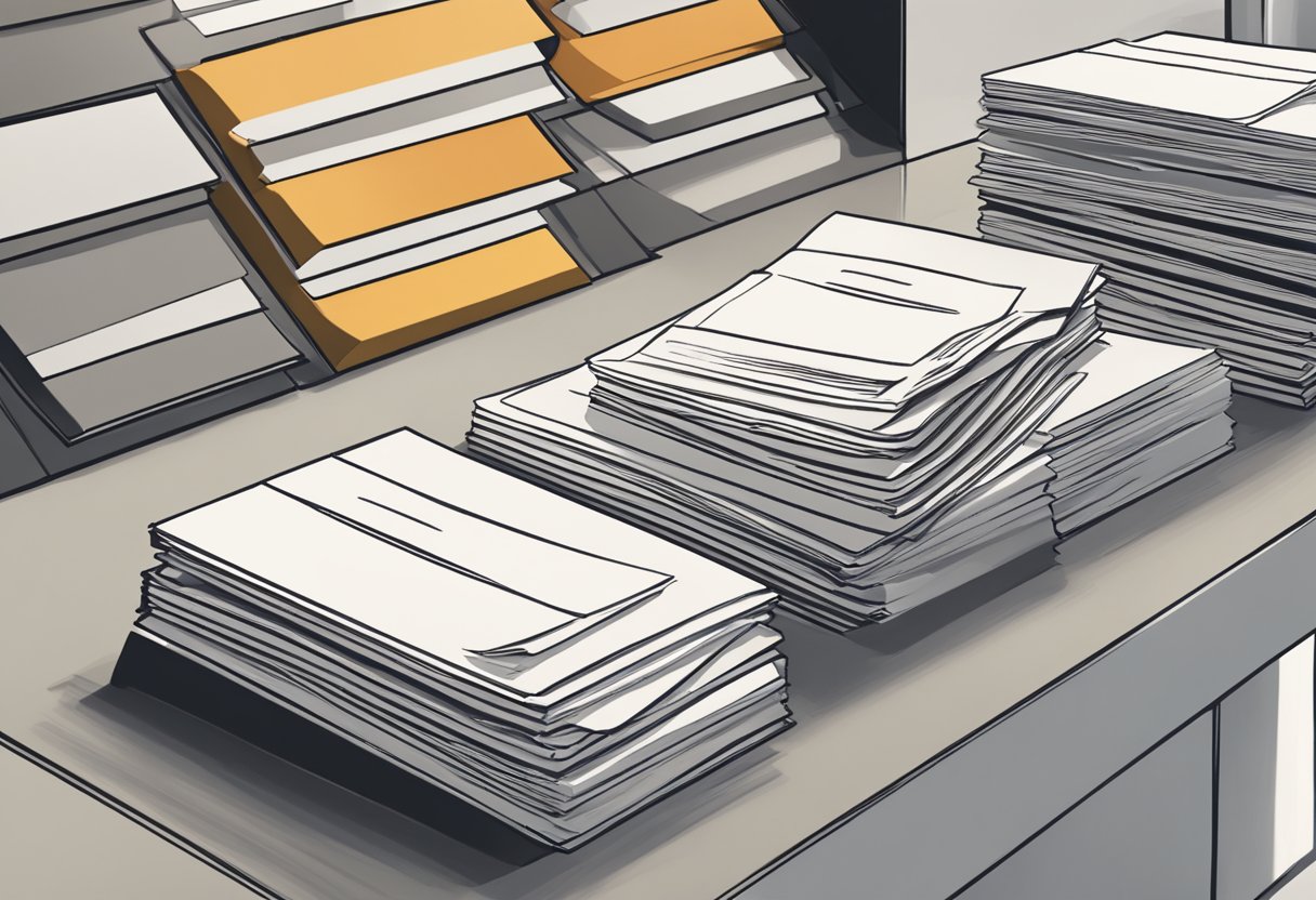 A stack of FAQ pamphlets on a sleek, modern counter at Great Eastern Singapore