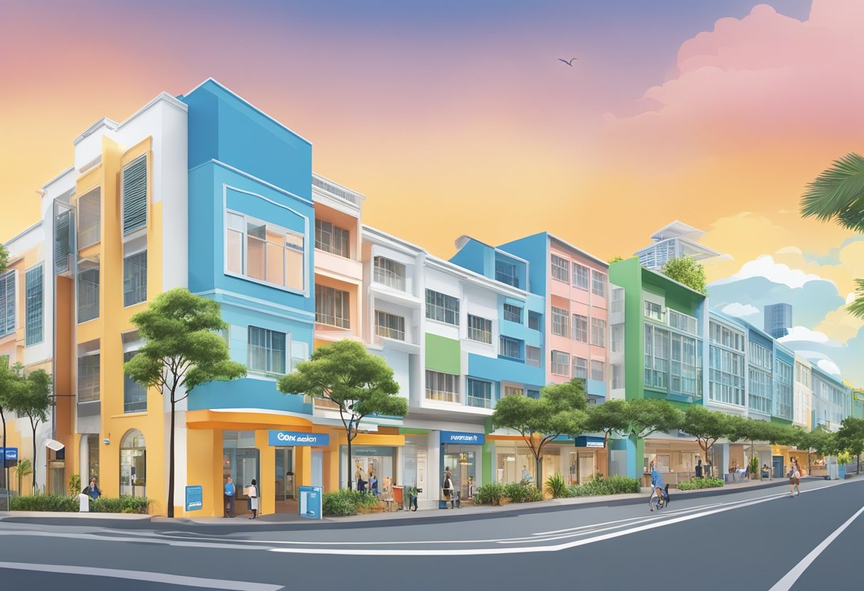 The ibis budget singapore joo chiat sign stands out against a colorful backdrop, with a clear and inviting entrance
