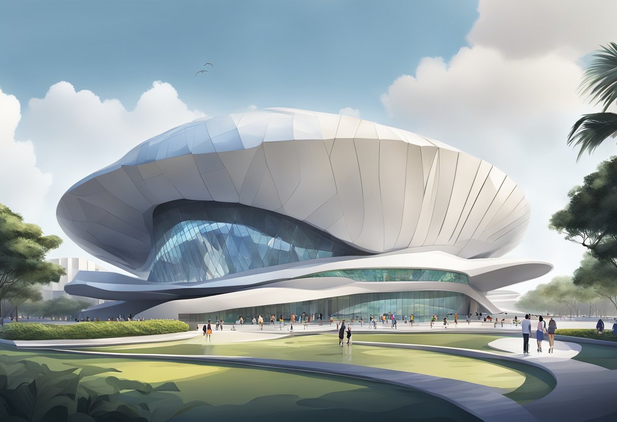 The Art Science Museum in Singapore features a futuristic, lotus-inspired architecture with curved petals and a reflective exterior