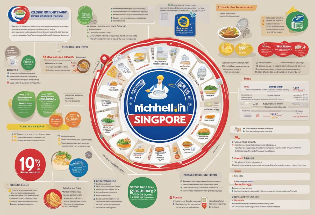 The Michelin Guide Singapore logo displayed prominently with a list of frequently asked questions surrounding it