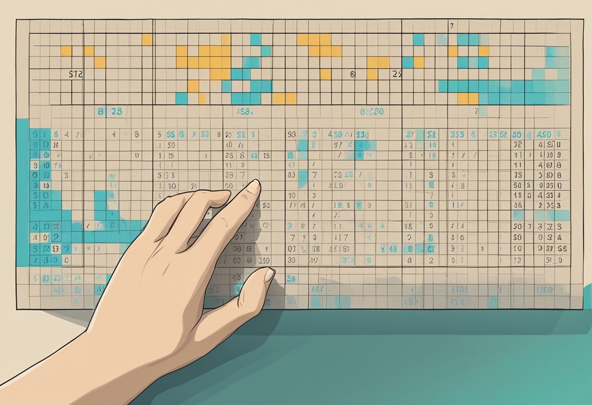 A hand places a bet on a numbered grid, then checks the results on a digital screen