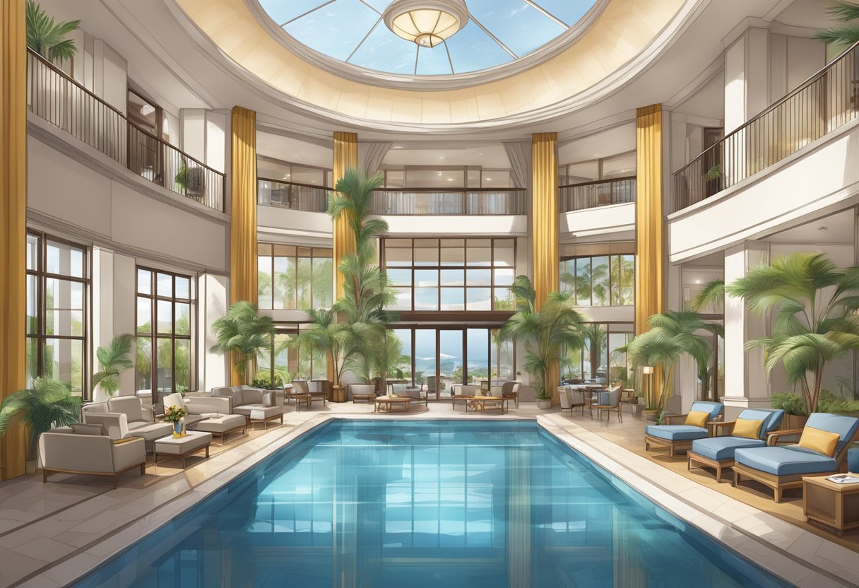 The hotel amenities and services include a pool, fitness center, spa, restaurant, and concierge desk