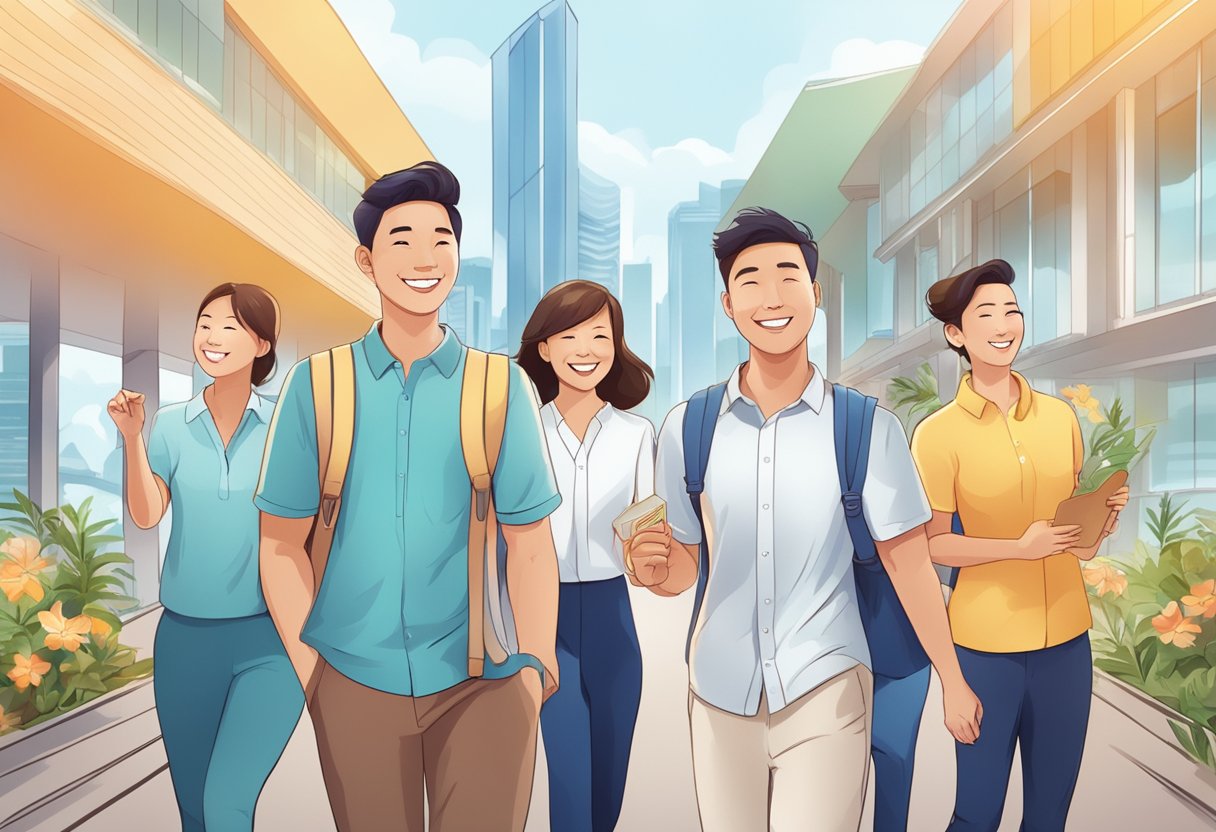 A group of happy people enjoying exclusive benefits and perks as Atomy members in Singapore