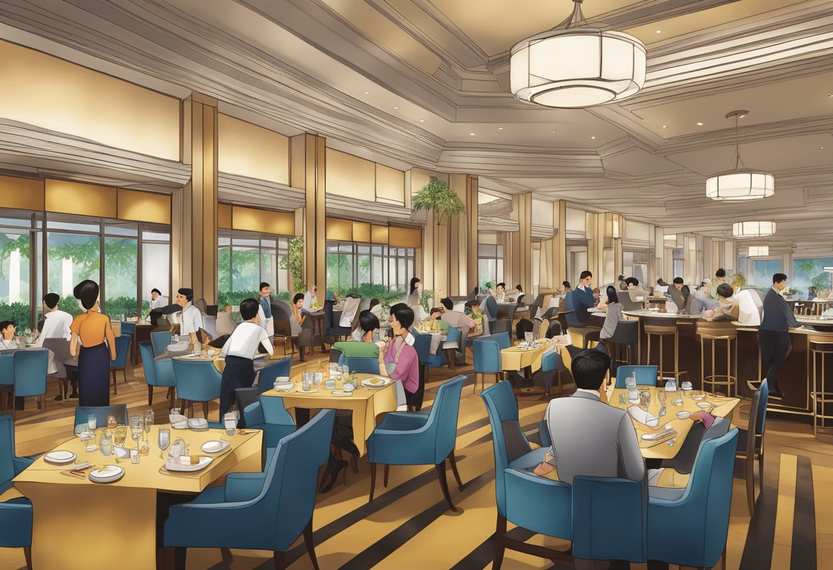 A bustling dining and entertainment scene at Singapore Marriott Tang Plaza Hotel
