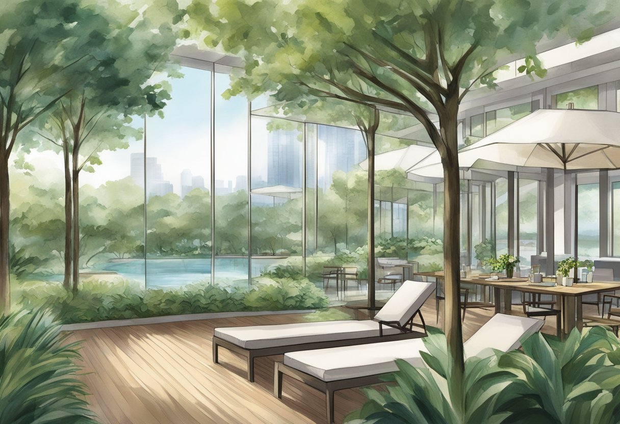 The Ascott Orchard in Singapore is easily accessible, with a modern and luxurious feel. The location is surrounded by lush greenery, creating a serene and tranquil atmosphere