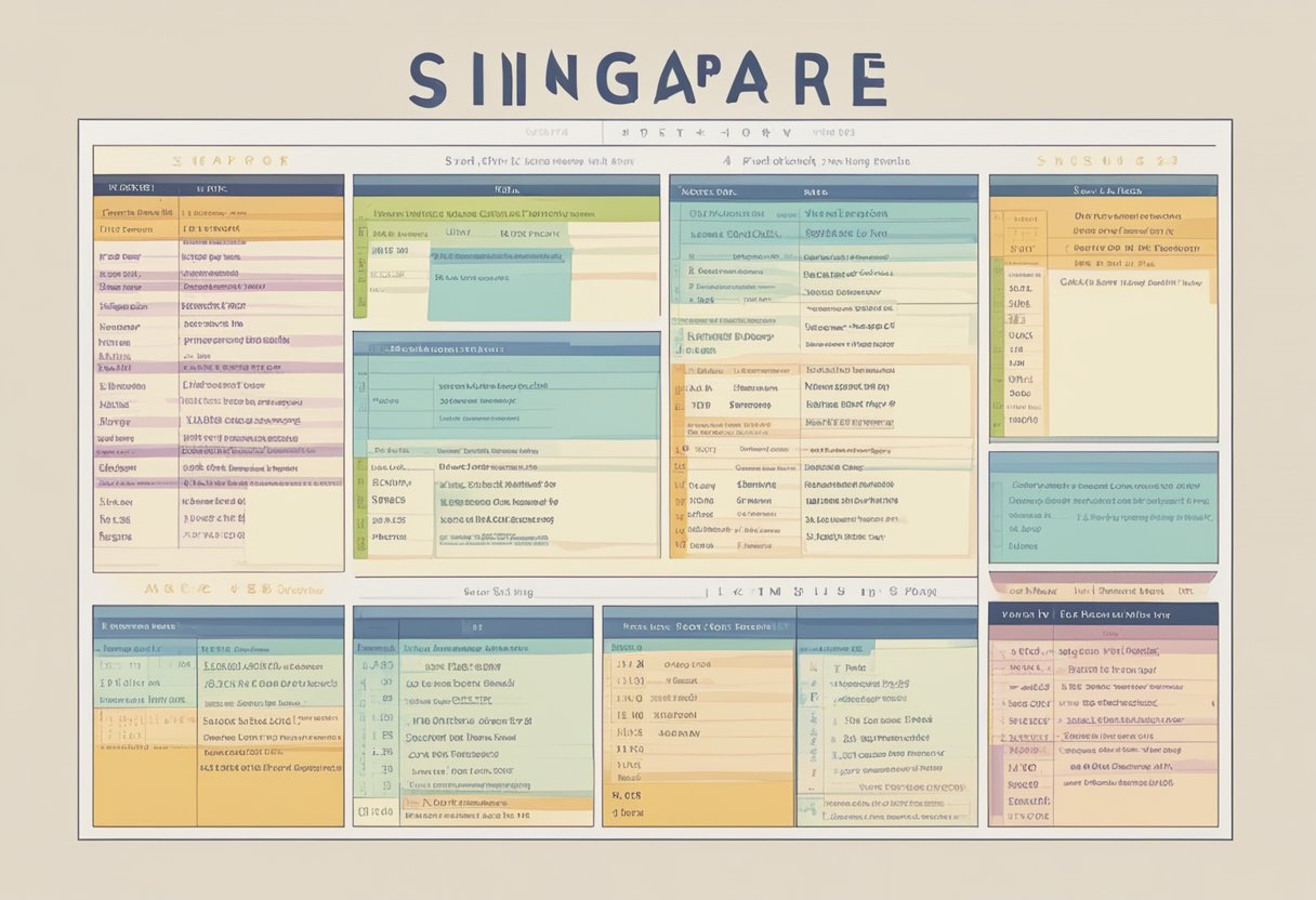 The prayer schedule for Singapore is displayed on a simple, clean background with clear, legible text