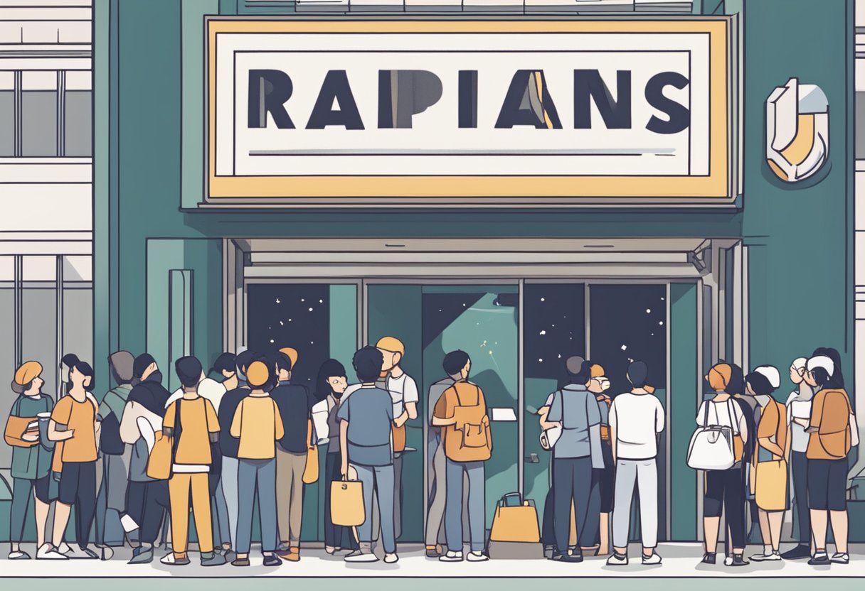 People line up outside a concert venue in Singapore, holding tickets and looking excited. A sign reads "Frequently Asked Questions" above the entrance