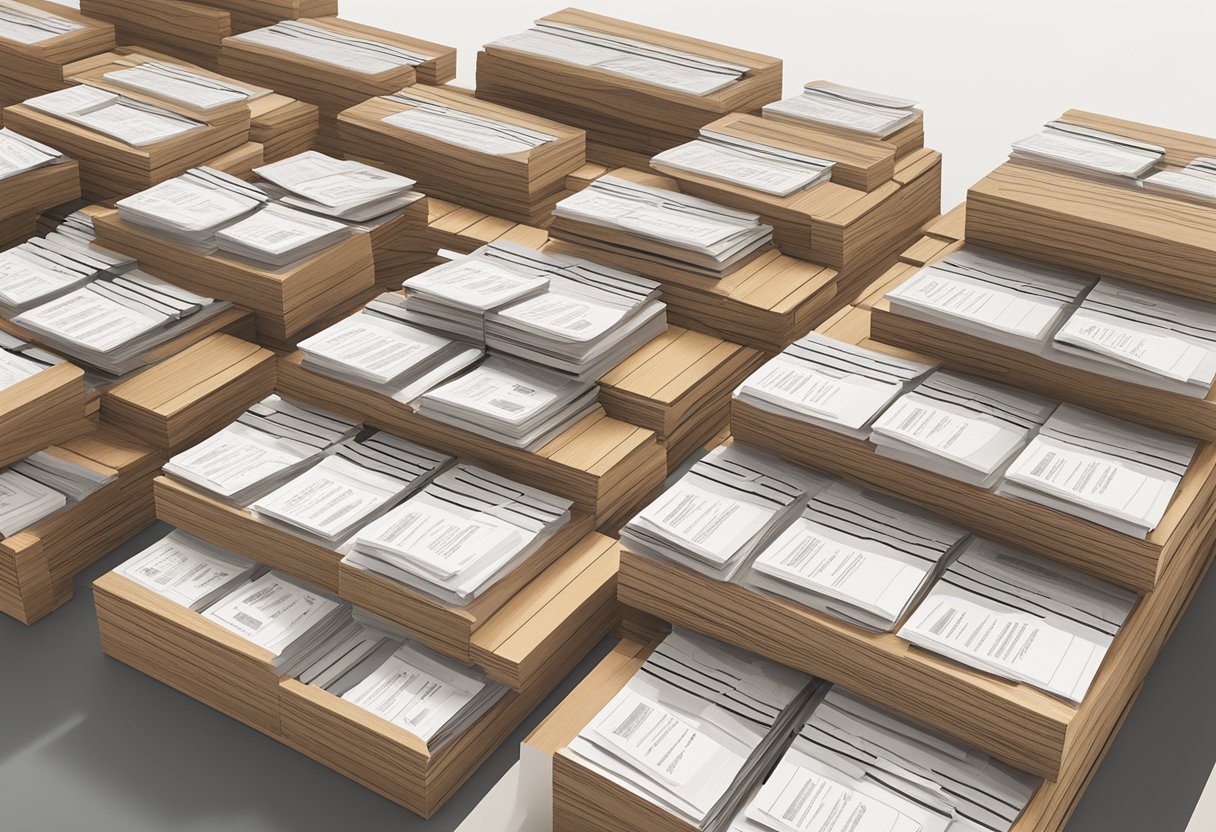 A stack of FAQ cards on a modern Crate and Barrel display in Singapore