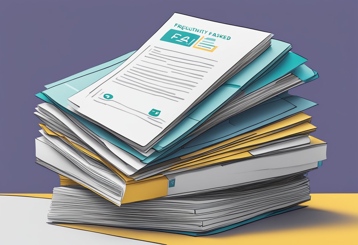 A stack of paper with "Frequently Asked Questions" written on top, with the Pedro Singapore logo in the corner