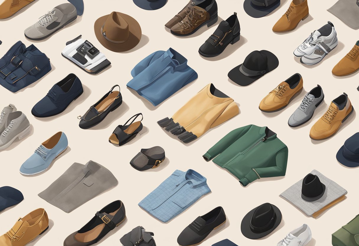 A diverse array of clothing and accessories spread out in a well-organized and visually appealing display, showcasing Shein Singapore's extensive catalogue